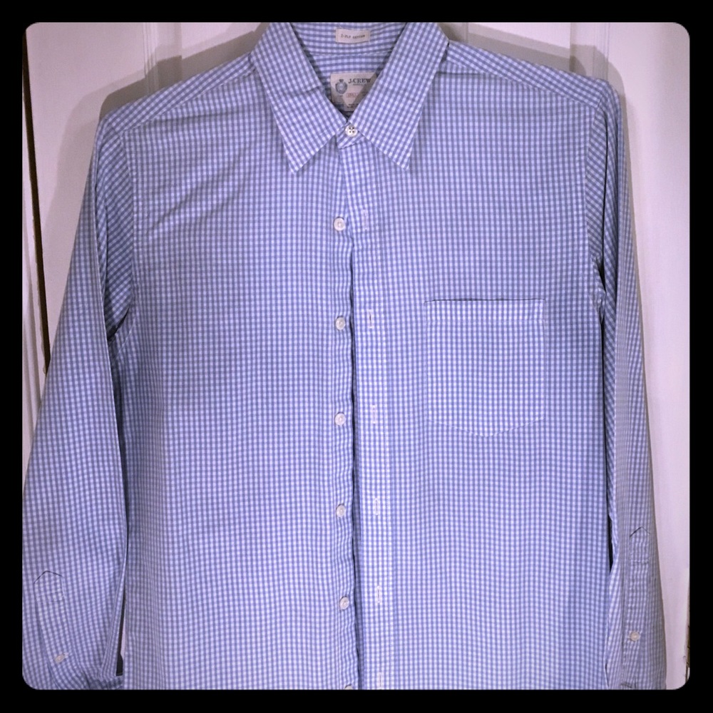 Blue gingham J.Crew dress shirt